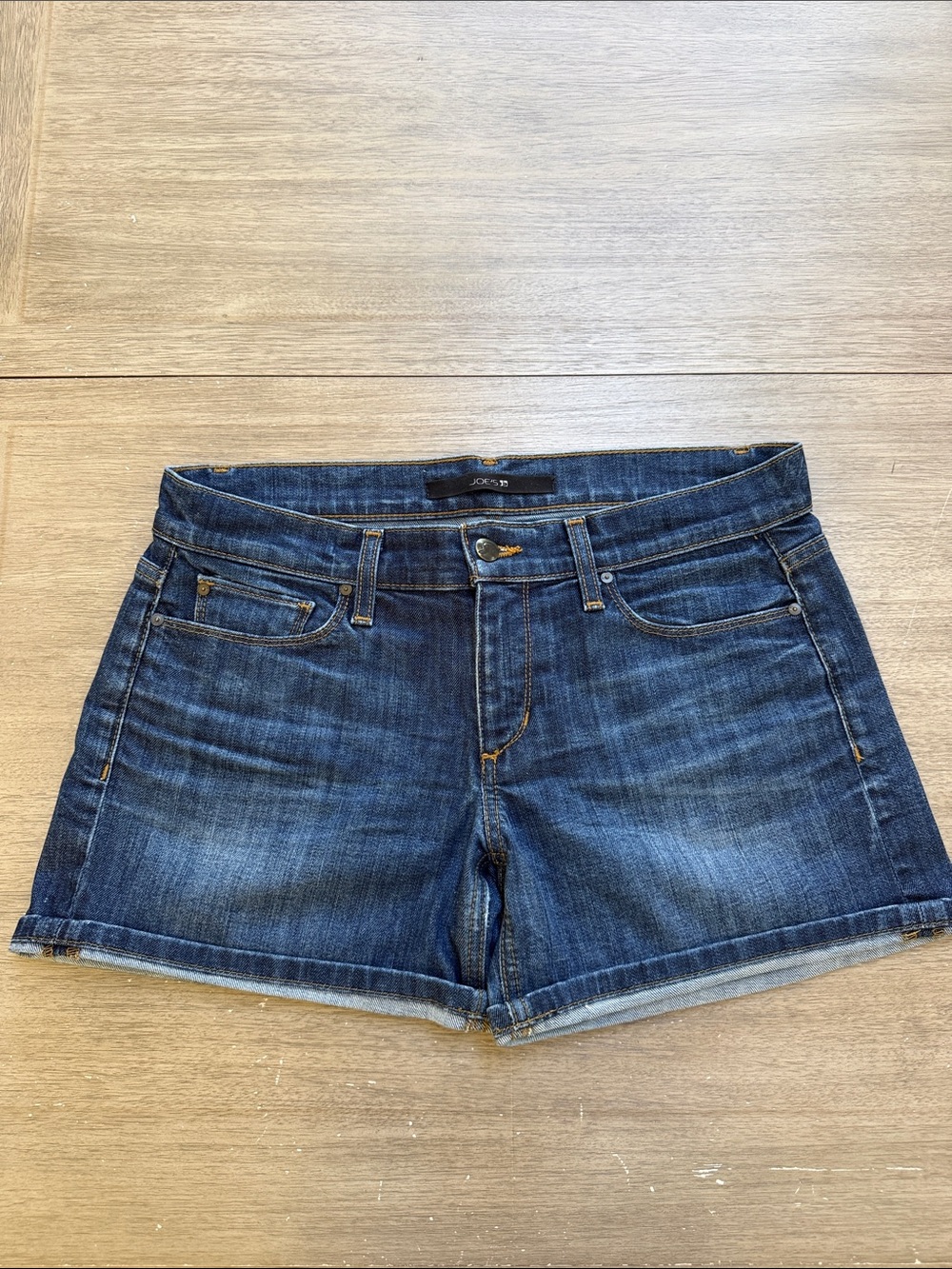 Joe's Jeans Dark Blue Denim Roll-Hem Shorts